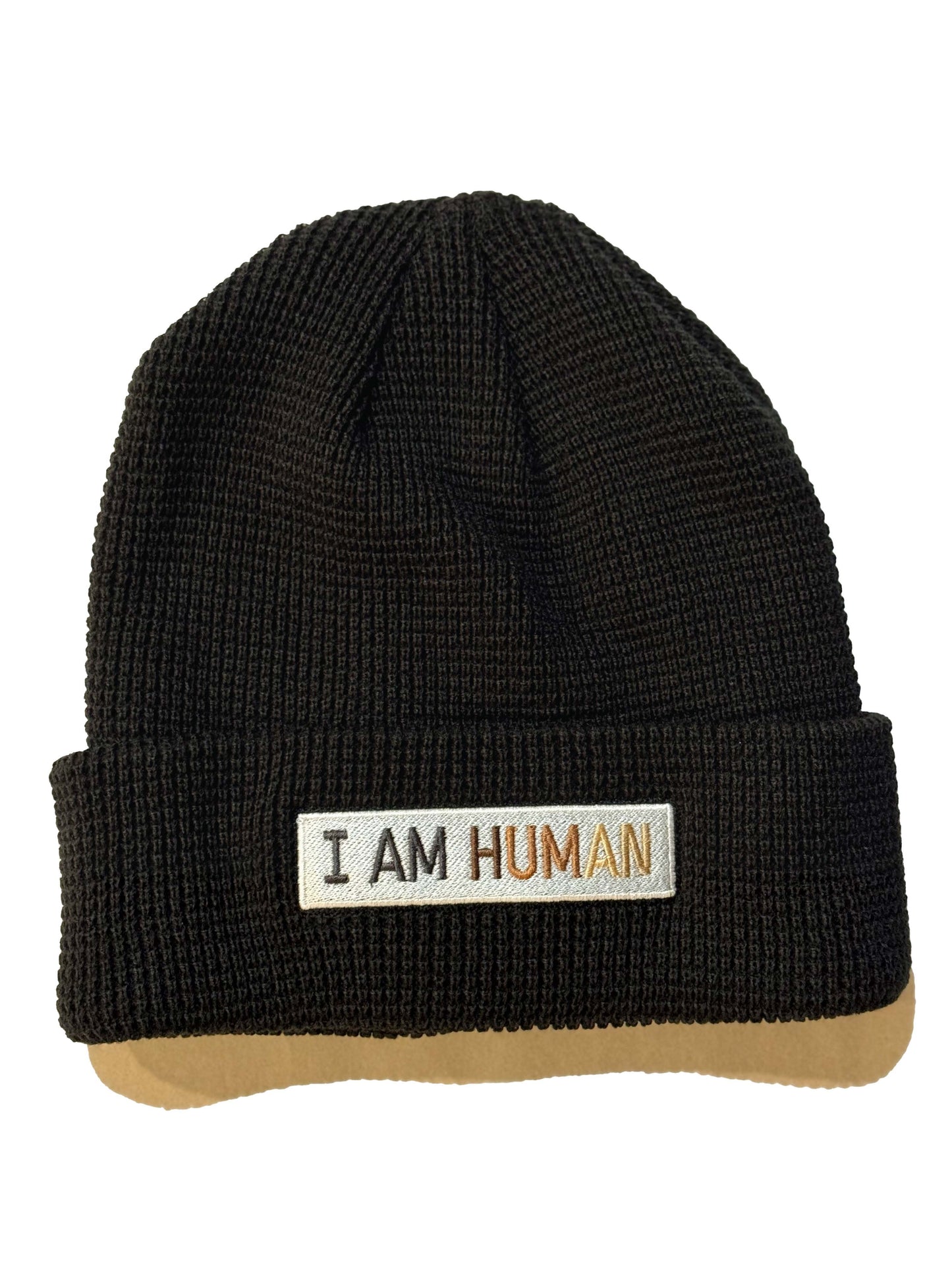 I AM HUMAN logo beanie